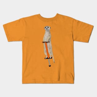 Meerkat on a Pogo Stick Kids T-Shirt